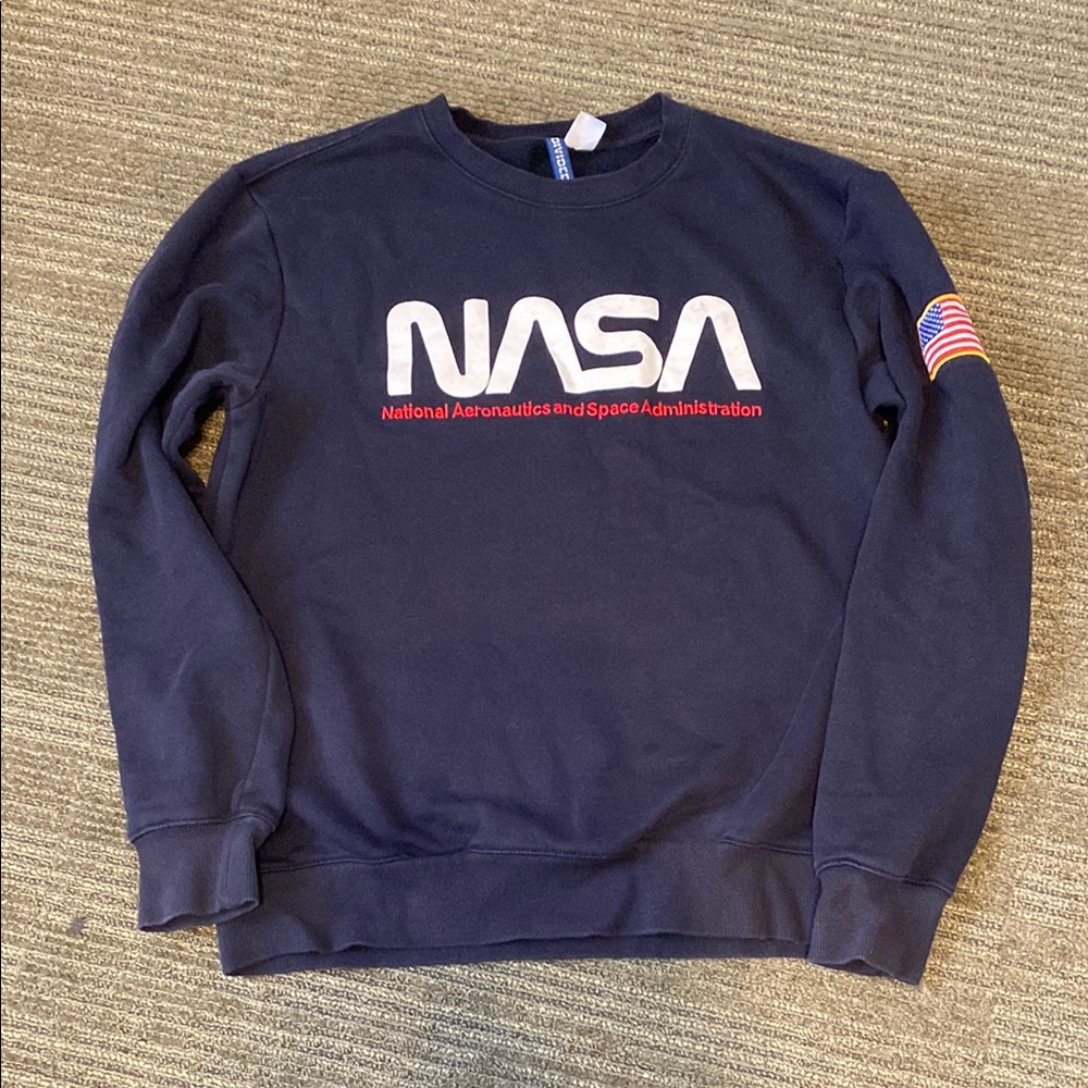 H&M Blue Crewneck Sweater with NASA Logo